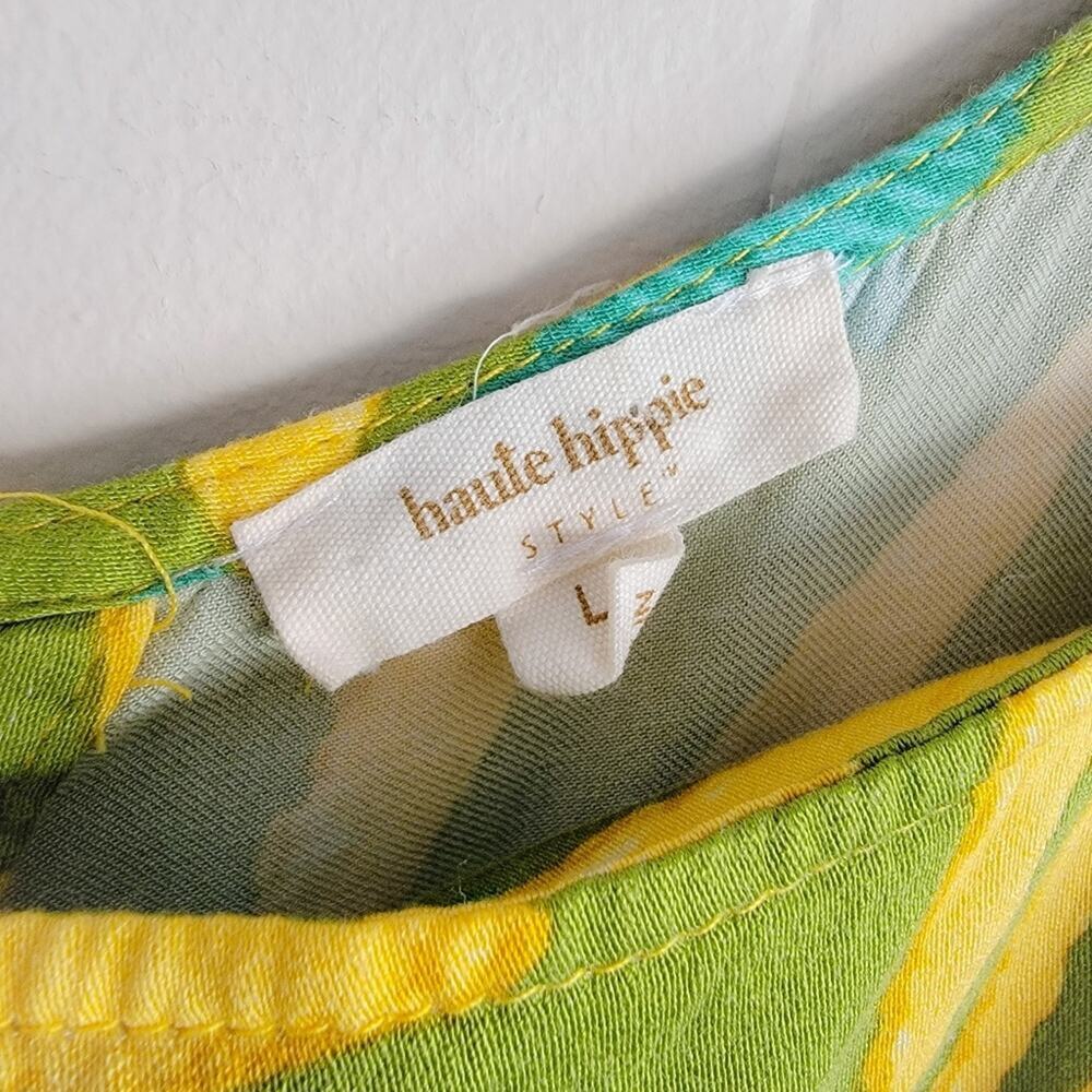 Haute‎ Hippie Leaf Print Button Back Cropped Tank - Picture 3 of 3